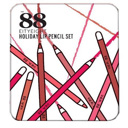 Ver.88 HOLIDAY LIP PENCIL SET เวอร์.88 ฮอลิเดย์ ลิป เพนซิล เซต ลิปสีไม้ 1.1 กรัม