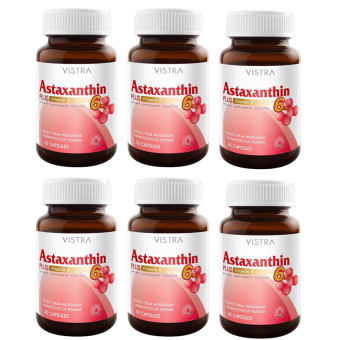 VISTRA Astaxanthin 6 mg Plus Vitamin E วิสทร้า แอสตาแซนธิน 6 มก. พลัส วิตามินอี (30 แคปซูล) x 6 ขวด
