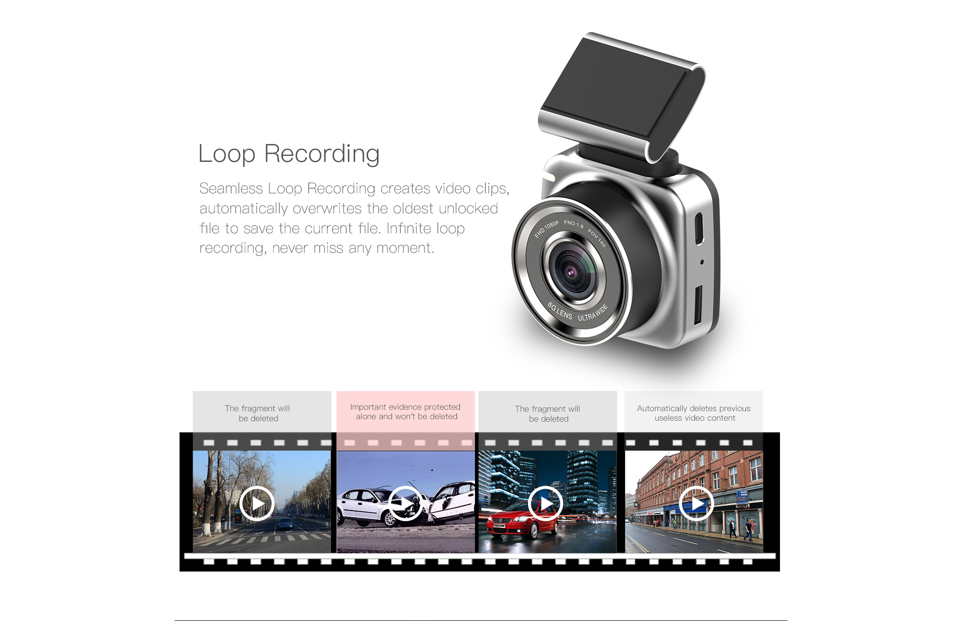 Anytek Q2N ใหม่ล่าสุด FHD 1080P Dash Cam ถอดออกได้ ยึดด้วยแม่เหล็ก 6 104d7784064a36d14ee6c355ae4a9a17