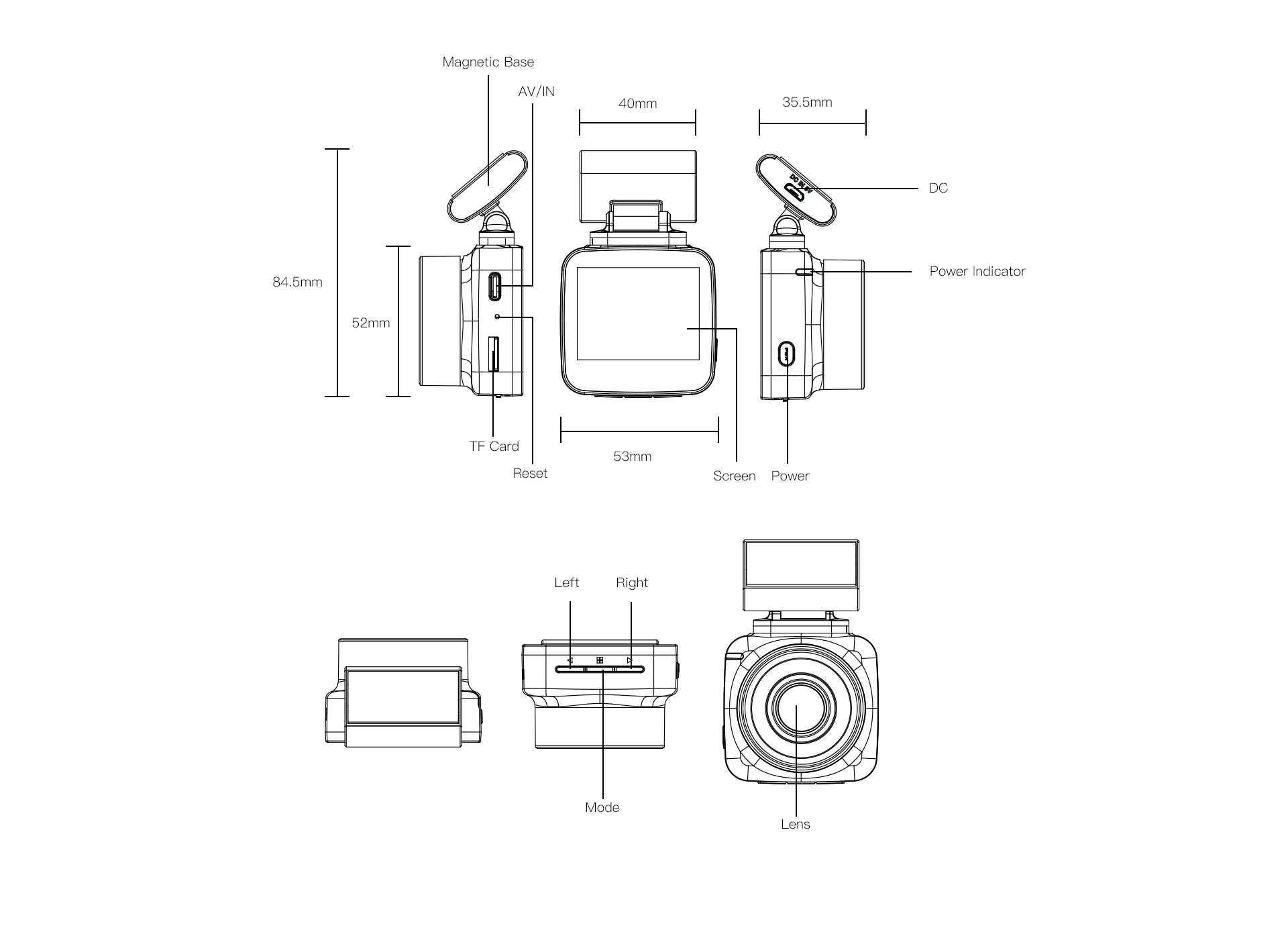 Anytek Q2N ใหม่ล่าสุด FHD 1080P Dash Cam ถอดออกได้ ยึดด้วยแม่เหล็ก 9 5f689fdeb17a0cc0cc87d8d8aa304dba