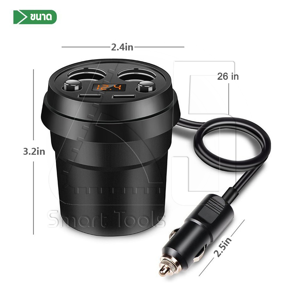 ที่ชาร์จแบตในรถ 80W 3.1A Dual USB จอ LED (Fast Charger) 11 86e199c508eac3a369b38e53dc2c0bd7