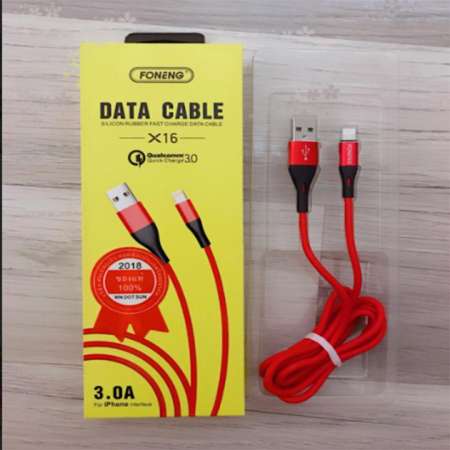 FONENG สายชาร์จไอโฟน 3.0A Data Cable รุ่น X16 สายนิ่ม