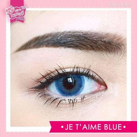 Kitty Kawaii คอนแทคเลนส์ รุ่น Mini Je taim Blue ลายฮิต (สีฟ้า) ค่าสายตา 0.00 พร้อมตลับใส่