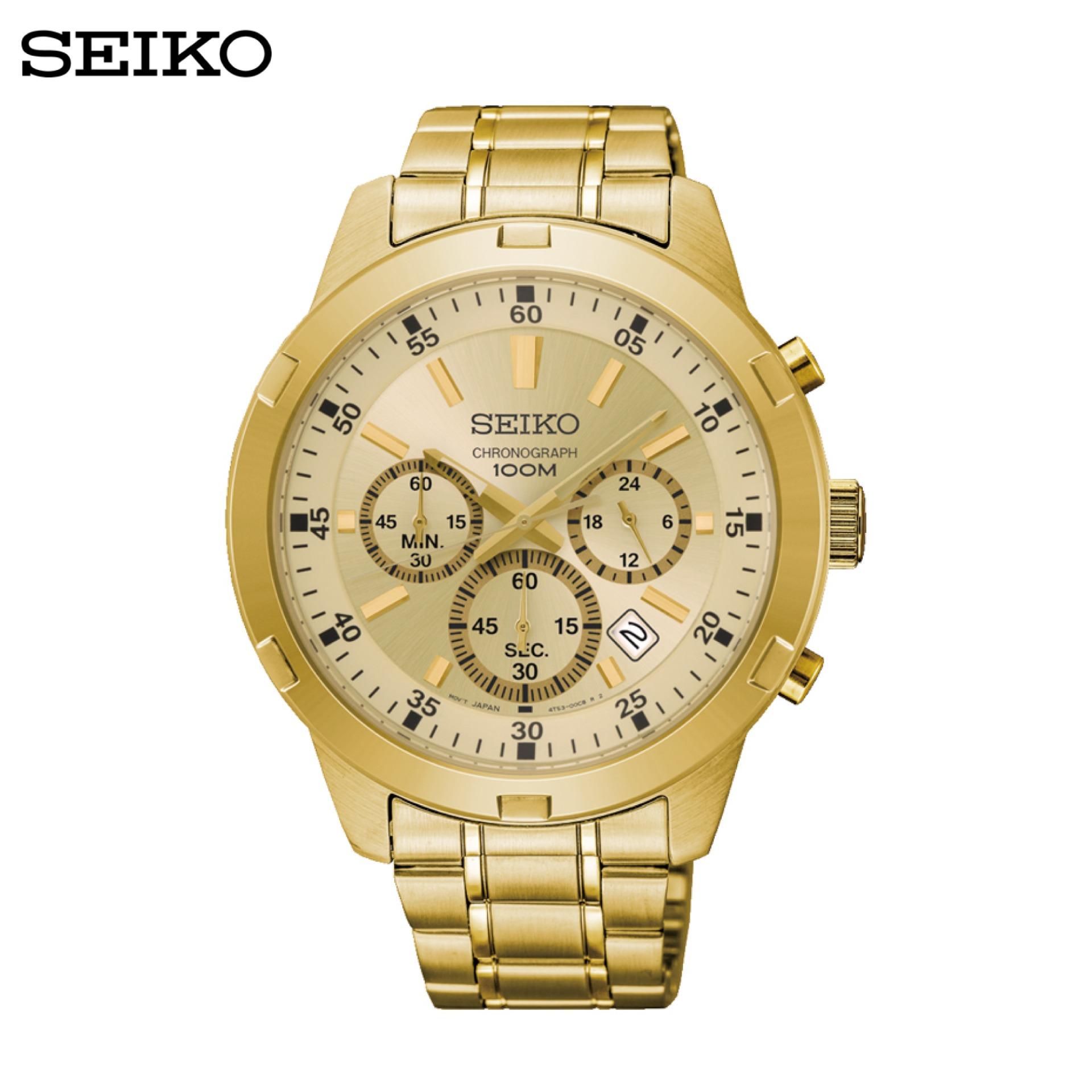 Seiko gold chronograph sales mens watch