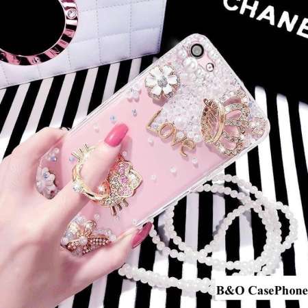 เคสหรูทุกรุ่น ✅เคสมุกเพชร คิดตี้ แถมแหวนสีทอง⚠️ พร้อมกับสายคล้องคอ 