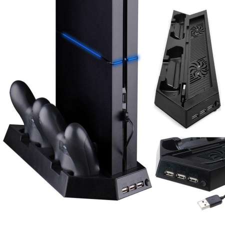 PS4 Cooling Vertical Stand with 2 Controller Charging Dock