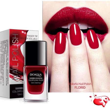 ยาทาเล็บ สีทาเล็บ COLORFUL NAIL POLISH พร้อมบำรุงเล็บในตัว (NO.11 Love Red Color) สีแดงแชมเปญ ปริมาณ 12 ml. แถมฟรี!!ที่เช็ดเล็บ 1 กระปุก 32 แผ่น