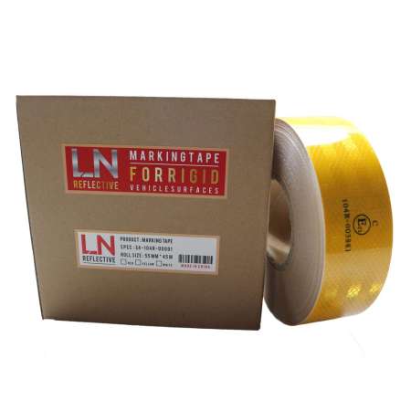 สติ๊กเกอร์สะท้อนแสง LN tape สีเหลือง 22.5 เมตร