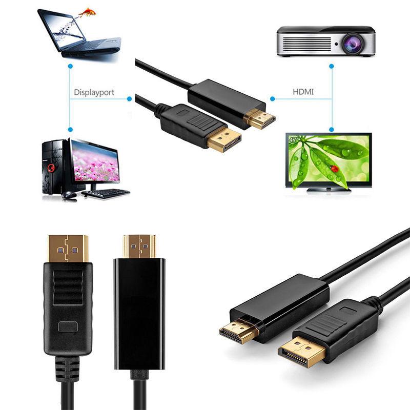 Hdmi Cable 1 8m Displayport Display Port Pc Dp To Hdmi Male To Male Cord Cable For Pc Hdtv