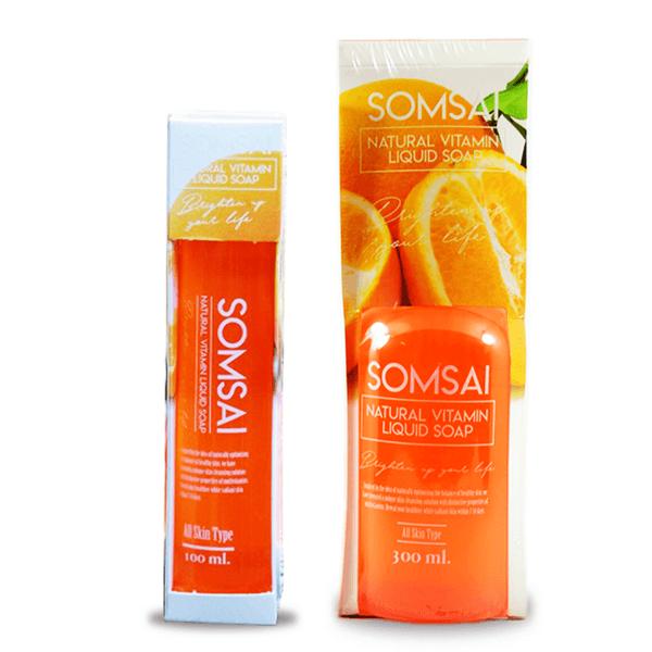 SOMSAI สบู่วิตามินส้มใส สบู่เหลวทำความสะอาดผิวหน้า (เลือกขนาดในลิ้ง)