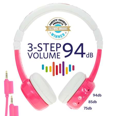 หูฟังสำหรับเด็ก onanoff BuddyPhones InFlight (Pink)