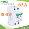 DC 800V 10A-63A เบรกเกอร์ไฟฟ้า โซลาร์เซลล์ MCB รุ่น FPV-800VDC