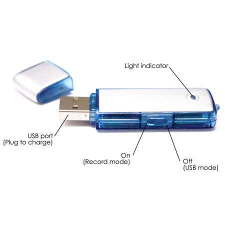 เครื่องบันทึกเสียง เครื่องอัดเสียง USB 8GB (สีเงิน) ที่อัดเสียง บันทึกเสียง Voice Recorde อัดเสียง