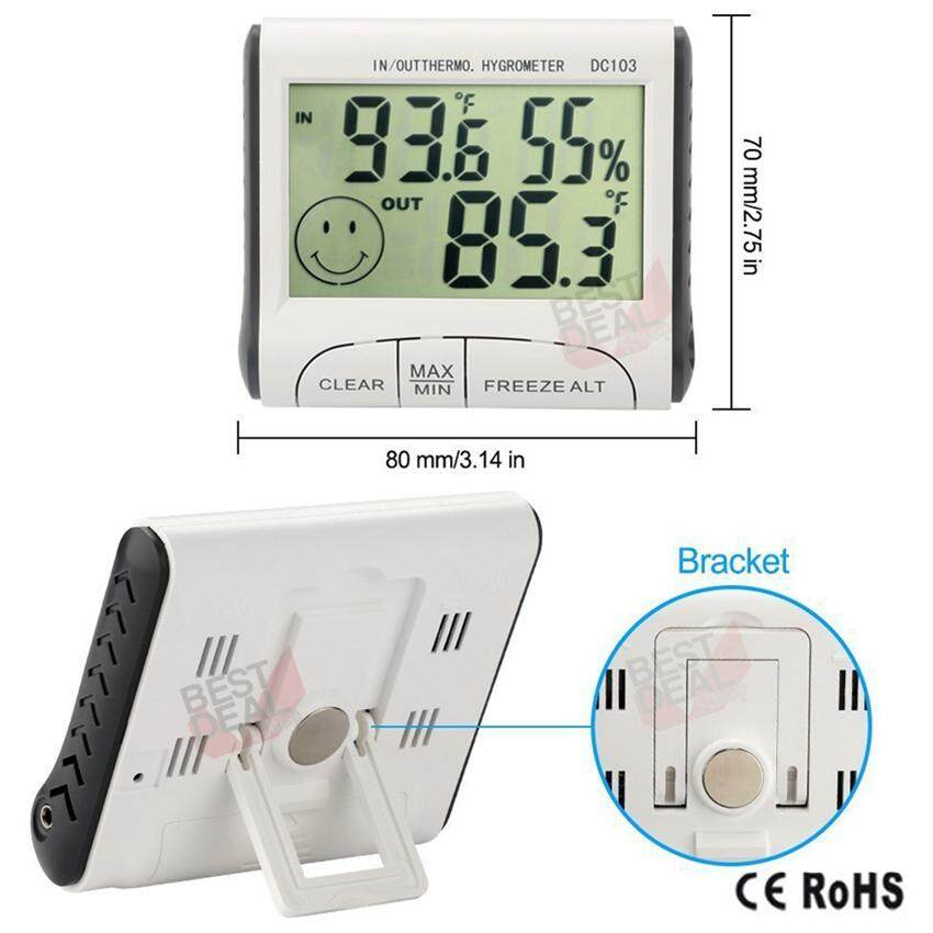 Humidity Digital Environment Thermometer Dc103 For Indoor Outdoor ที่วัดความชื้นแบบติดผนัง ตั้ง