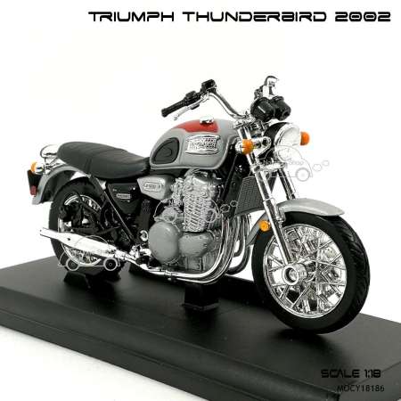 Naynaeshop โมเดล มอเตอร์ไซด์ บิ๊กไบค์ TRIUMPH THUNDERBIRD 2002 สีแดงบรอนด์ (Scale 1:18)