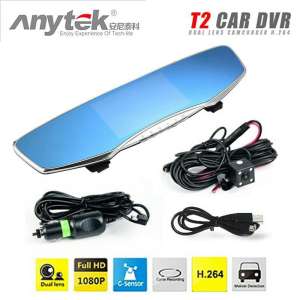 Anytek กล้องติดรถยนต์ รุ่น T2 กล้องหน้า-หลัง (WDR) 170 Wide Full HD จอ 5นิ้ว