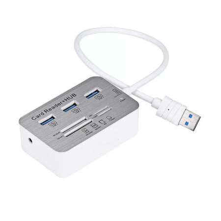 USB 3.0 to 3-Port USB Hub + MS/SD/M2/TF Card Reader Combo