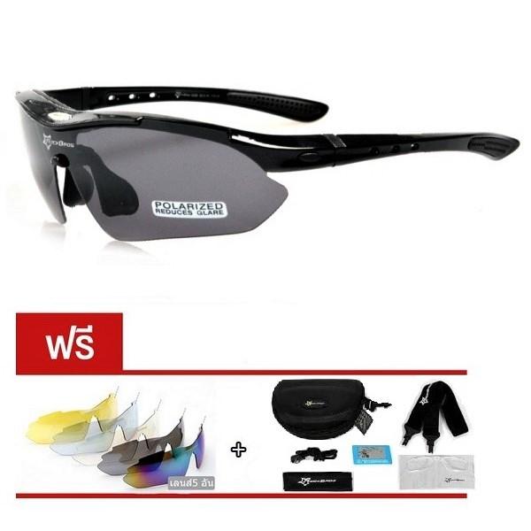Matteo แว่นกันแดด Polarized 5 Lenses รุ่น ROCKBROS 0556 - สีดำ