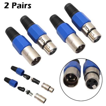 2 คู่ XLR 3Pin ไมโครโฟนแจ็คเสียบสายไมโครโฟน - นานาชาติ