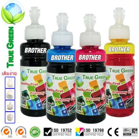 Brother True Green 100ml. น้ำหมึกเติมเครื่องพิมพ์อิงค์เจ็ท(Inkjets Inks) หมึกพิมพ์เกรดA ชุด 4 ขวด สีดำ/ฟ้า/แดง/เหลือง(B/C/M/Y) เติมเครื่องปริ้นติดแทงค์ และเติมตลับหมึก Brother True Green 100ml. น้ำหมึกเติมเครื่องพิมพ์อิงค์เจ็ท(Inkjets Inks) หมึกพิมพ์เกรดA ชุด 4 ขวด สีดำ/ฟ้า/แดง/เหลือง(B/C/M/Y) เติมเครื่องปริ้นติดแทงค์ และเติมตลับหมึก