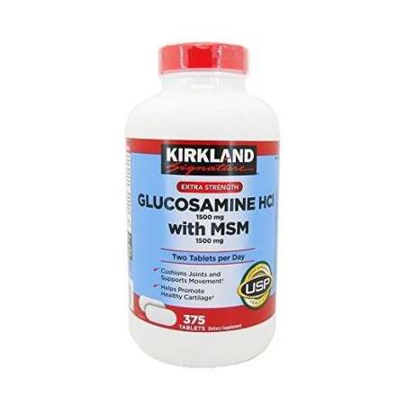 Kirkland Signature Glucosamine HCI 1500mg With MSM 1500mg 375 tablets กลูโคซามีน