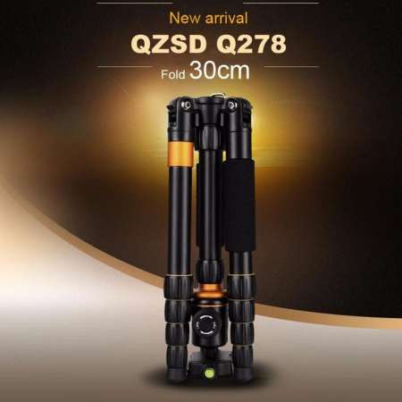 QZSD Q278 รุ่นใหม่ ขาตั้งกล้อง น้ำหนักเบา พกพาสะดวก สั้นเพียง 30 CM lightweight portable aluminum video digital camera tripod, monopod