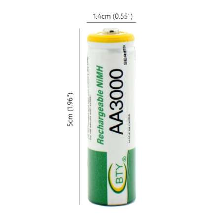 BTY ถ่านชาร์จ AA 3000 mAh NIMH Rechargeable Battery 4 ก้อน