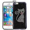 เคส ไอโฟน Case iPhone 6/6S ( วัสดุ  TPU พื้นหลังติดเพชร สีดำ ลายเหมียว ) สินค้าใหม่  ปกปัองกันเครื่องได้ดีมาก Case Cover for Apple iPhone 6/6S