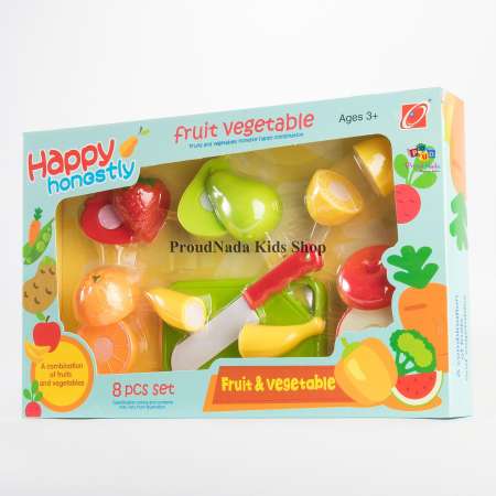 ProudNada Toys ของเล่นเด็กชุดผลไม้หั่นครึ่ง Happy honestly FruitVegetable 8 PCS SET NO.666S