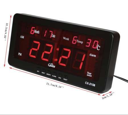 Caixing นาฬิกาดิจิตอล LED DIGITAL CLOCK แบบแขวนผนัง รุ่น CX-2158