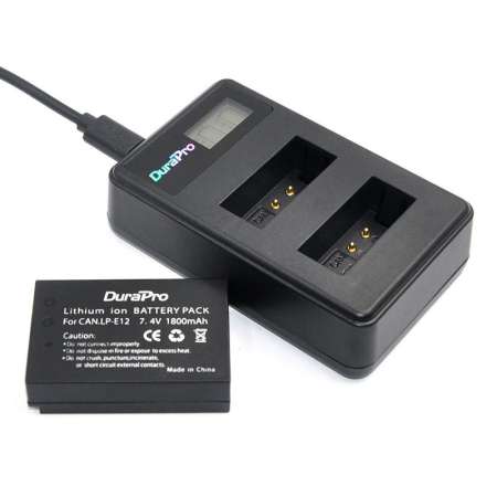 แท่นชาร์จ + 2x แบตเตอรี่ LP-E12 สำหรับ กล้อง แคนนอน Canon EOS M10 M50 M100