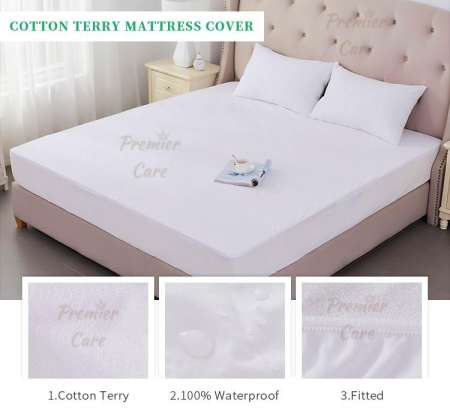 ผ้าปูที่นอนกันน้ำ ผ้าปูที่นอนกันไรฝุ่น ผลิตจากผ้าจริง ไม่ใช่ผ้ายางแบบเดิม(ขาว5ฟุต)