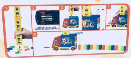 Worktoys Domino โดมิโน รถเรียงโดมิโน happy Truck ใส่ถ่าน