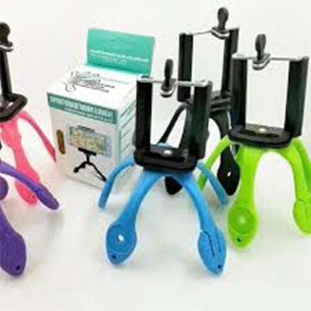 Mini Portable Flexible Gekko Stand Holder Tripod for Phone Camera(pink)
