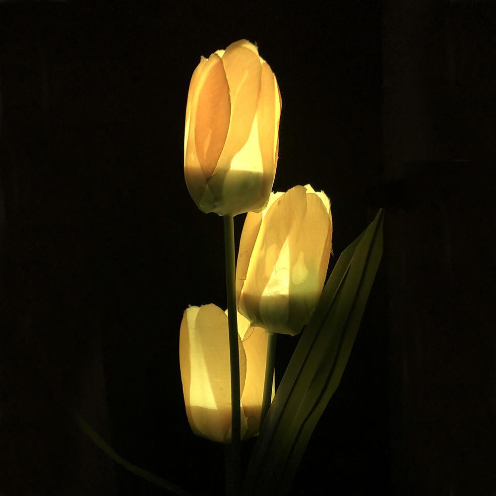 Ngoài trời Năng Lượng Mặt Trời Sân Sau Vườn Cổ Phần Đèn Chạy Bằng Năng Lượng Mặt Trời 3 Hoa Tulip Đèn Finleystore