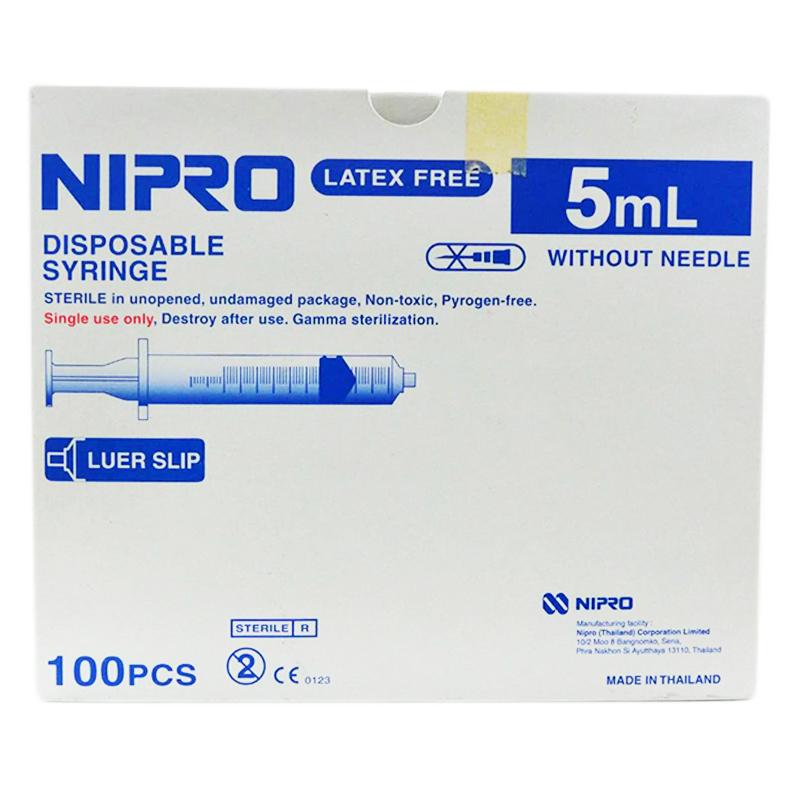 Nipro ไซริงค์ สำหรับล้างจมูกเด็ก ขนาด 5ml. (ไม่มีเข็ม) 100 ชิ้น/กล่อง