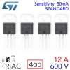 STMicroelectronics TRIAC ไตรแอค 12A 600V แพ๊ค 4ตัว (BTA12-600B)