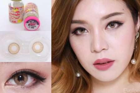 Kitty Kawaii คอนแทคเลนส์ตาฝรั่ง รุ่น Sheer Brown ลายฮิต (สีน้ำตาล) ค่าสายตา 0.00 พร้อมตลับใส่