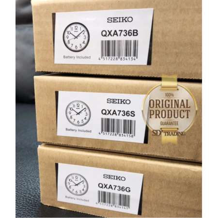 SEIKO นาฬิกาแขวน 12 นิ้ว ขอบบอร์นเงิน หน้าขาว รุ่น QXA736S