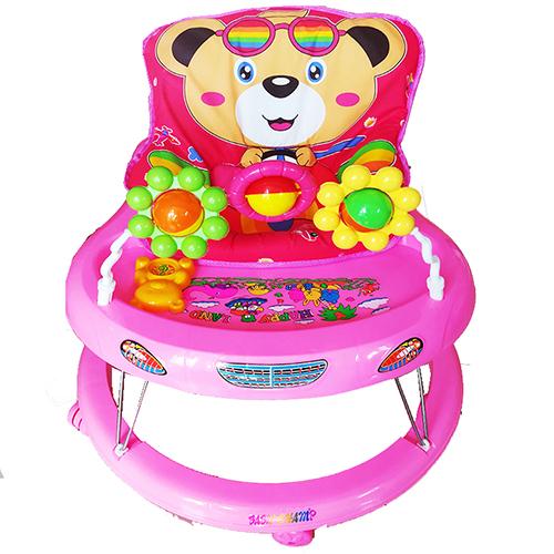 k.baby รถหัดเดิน หน้าหมี รุ่น 203 มีโมบายของเล่น (สีชมพู)