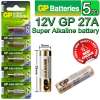 GP Battery ถ่าน Alkaline Battery 12V. รุ่น Super Alkaline 27A ถ่านกริ่งไร้สาย รีโมตรถยนต์ Car Remote Controller 5  ก้อน 