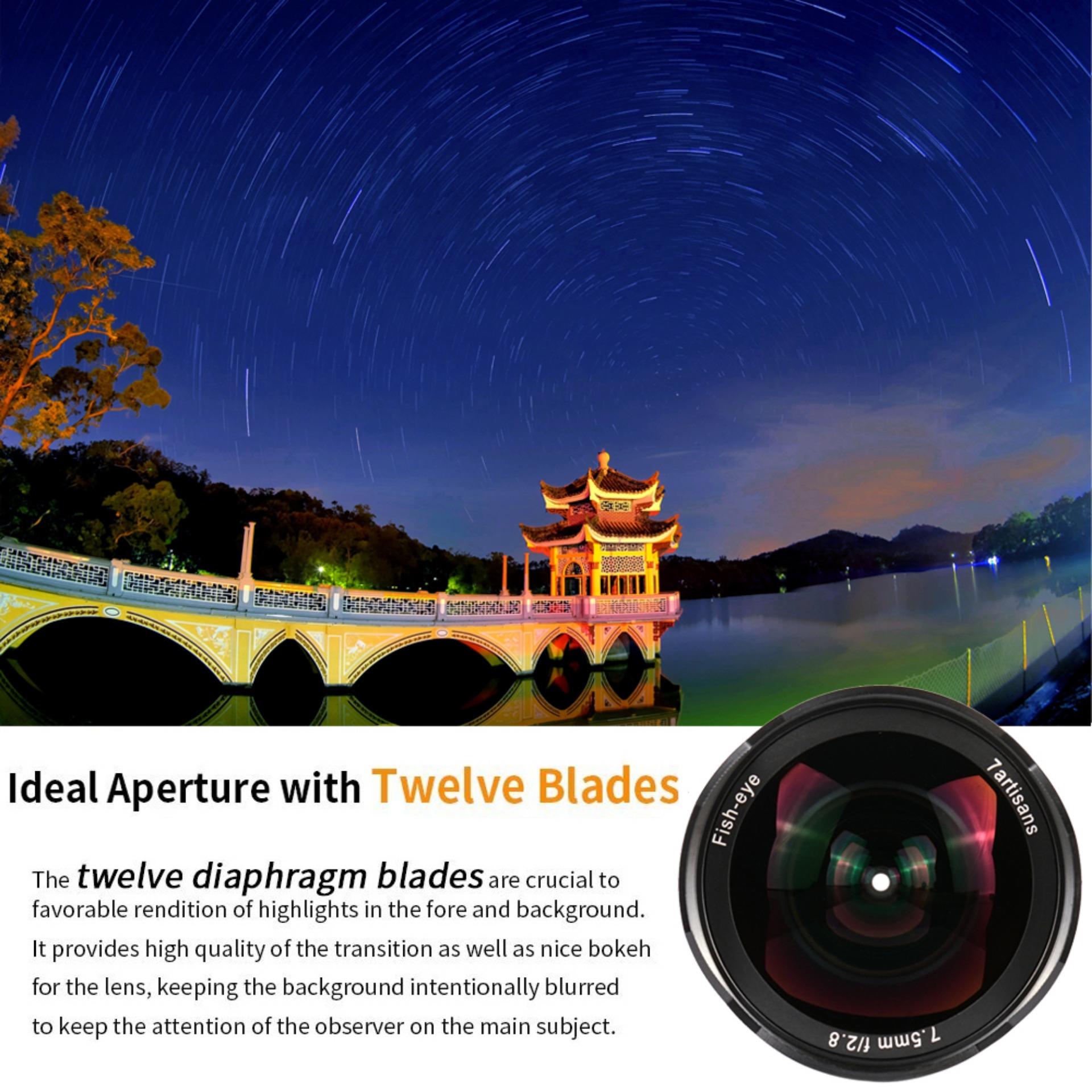 7Artisans Canon 7.5mm F2.8 APSC Manual Fisheye Wide Angle Lens EOSM