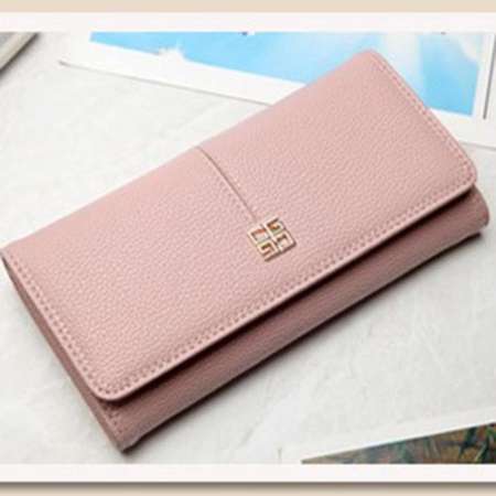 Andaman กระเป๋าสตางค์ กระเป๋าตังค์ใบยาวผู้หญิง(สีชมพู่) - Long wallet women(Pink)