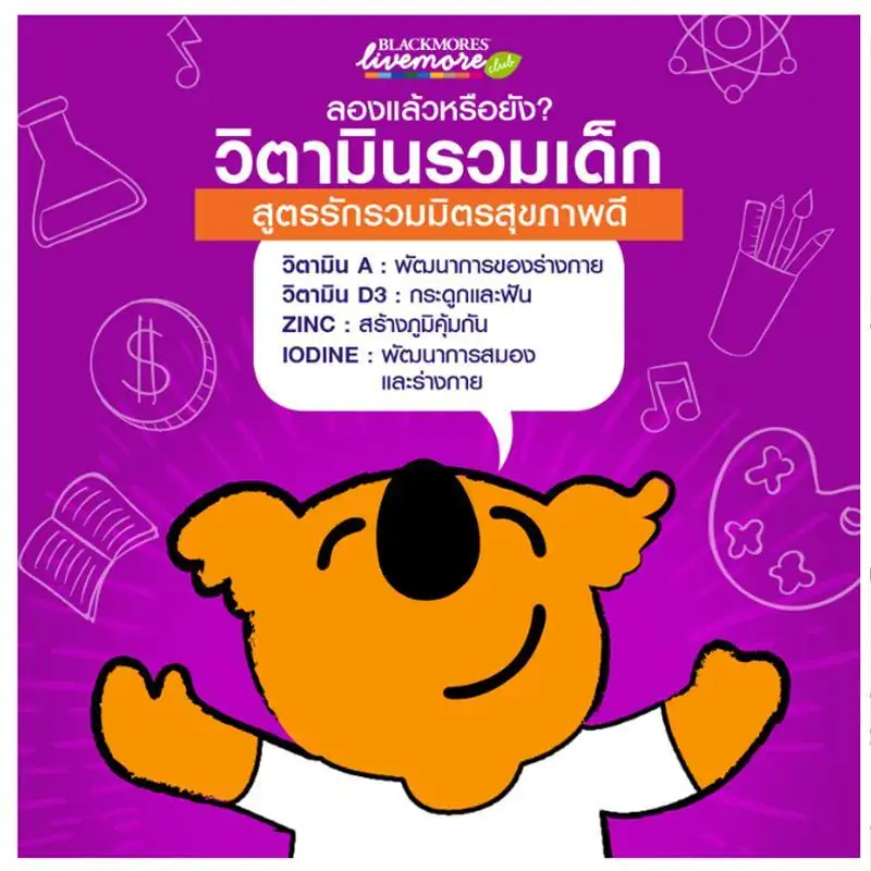 ภาพสินค้าBLACKMORES Koala Fruity Multi 30 Chewable Tablets exp 10/2020 1ขวด ผสมวิตามินและแร่ธาตุ 18 ชนิด จากร้าน PharmYaPharmacist บน Lazada ภาพที่ 2