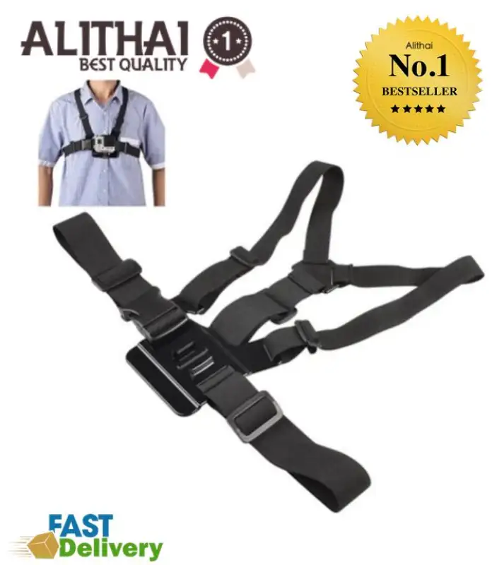 ภาพสินค้าAlithai Gopro accessories Adjle Elastic Body Harness Chest Strap Mount Band Belt for Go Pro Hero 4 3+ SJCAM action Camera จากร้าน Alithai บน Lazada ภาพที่ 2