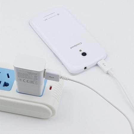 หัวชาร์ทแปลงไฟ อแดปเตอร์ Universal 5V 2A US Plug Wall Charger Adapter และ ข้อมูลสายเคเบิล Micro USB 1 เมตร 