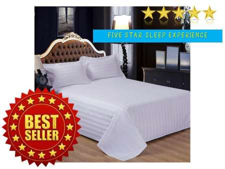 ดูส่วนลดแรง ผ้าปูที่นอน สีขาว ลายริ้ว ทอ 250 เส้น ไม่รัดมุม งานส่งโรงแรมชั้นนำ 5 ft.
102*112 inch ส่งทุกเขต