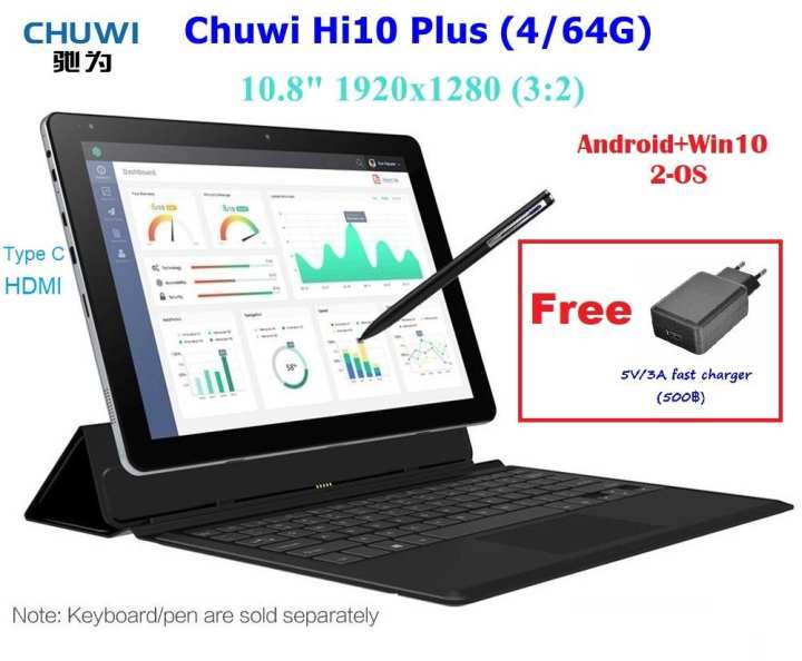 Chuwi Hi10 Plus:Win10+Android 5.1 Intel Quad Core 1.92GHz 10.8