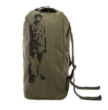 ALL-MEN กระเป๋าผ้าแคนวาสหนา แบบสะพายหลัง รุ่น CVM-016 (C4-017) สีเขียวทหาร ฿