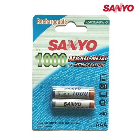 Sanyo ถ่านชาร์จ AAA 1000 mAh NIMH Rechargeable Battery 4 ก้อน 